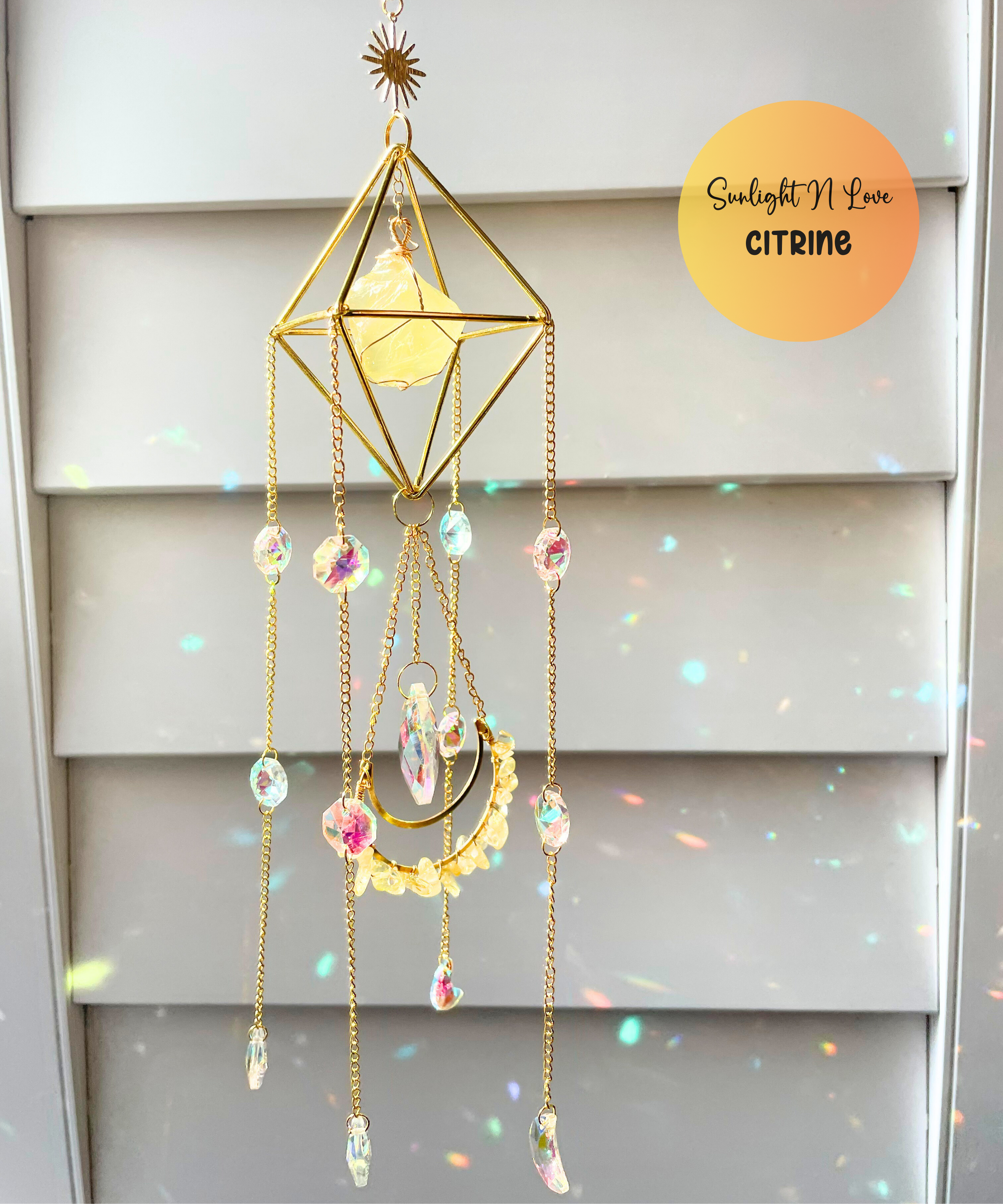 Crystal Sun Catcher: Citrine
