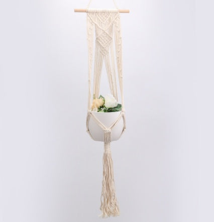 Boho Bloom Hanging Set – 4pc Macramé Plant Hangers & Shelf