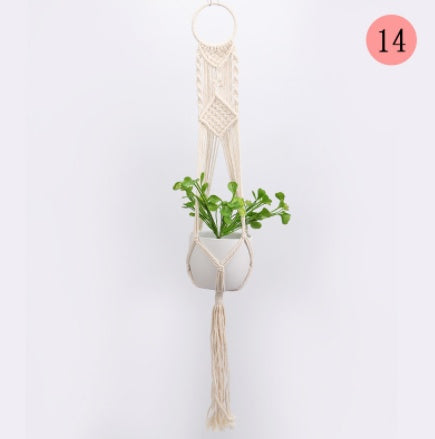 Boho Bloom Hanging Set – 4pc Macramé Plant Hangers & Shelf