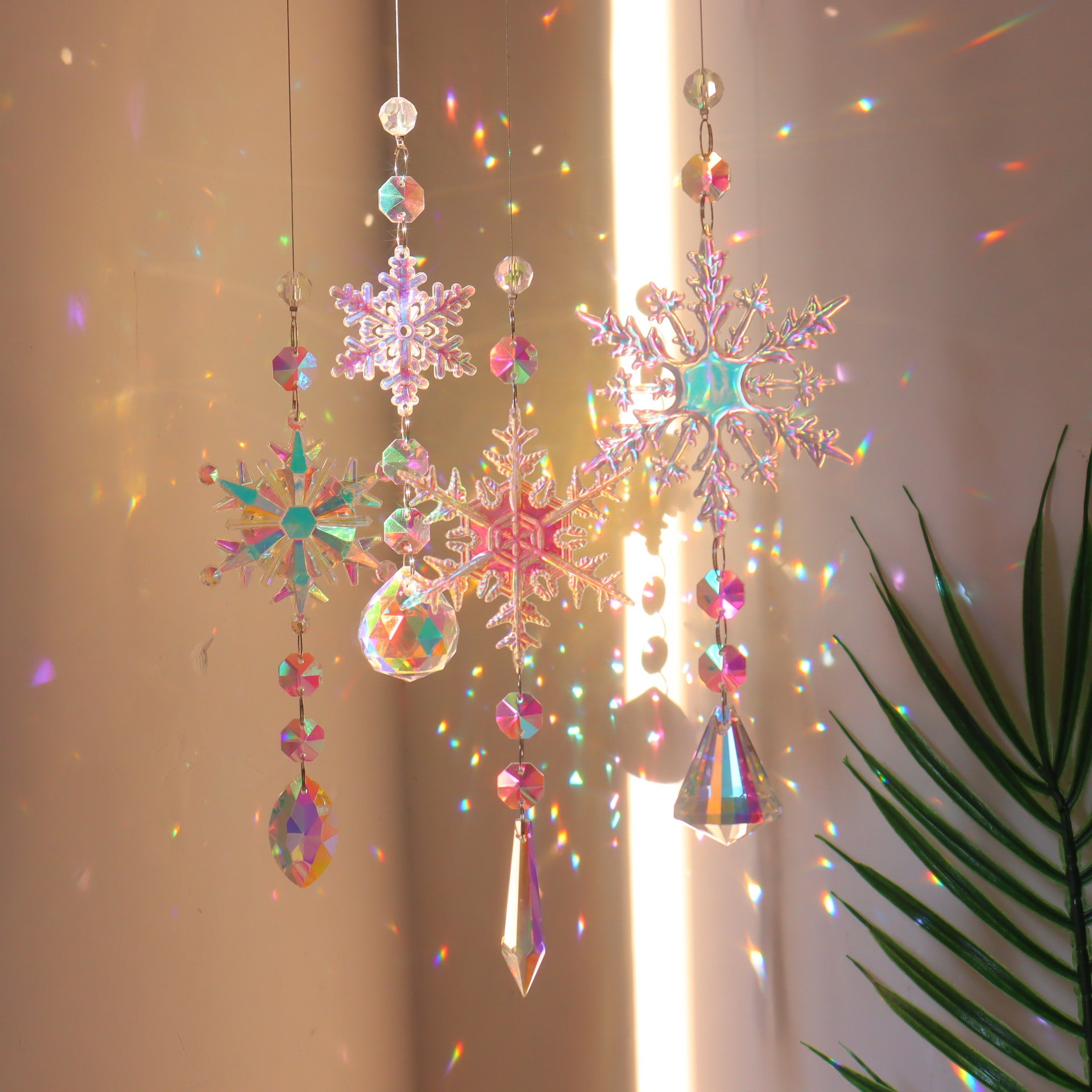 Winter Colorful Snowflake Crystal Sun Catcher