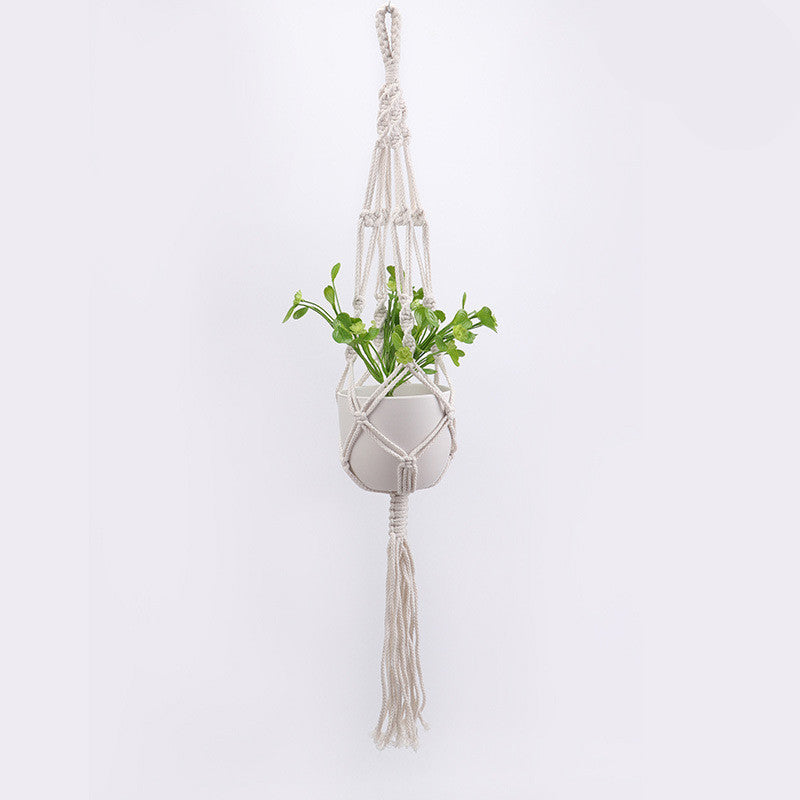 Boho Bloom Hanging Set – 4pc Macramé Plant Hangers & Shelf