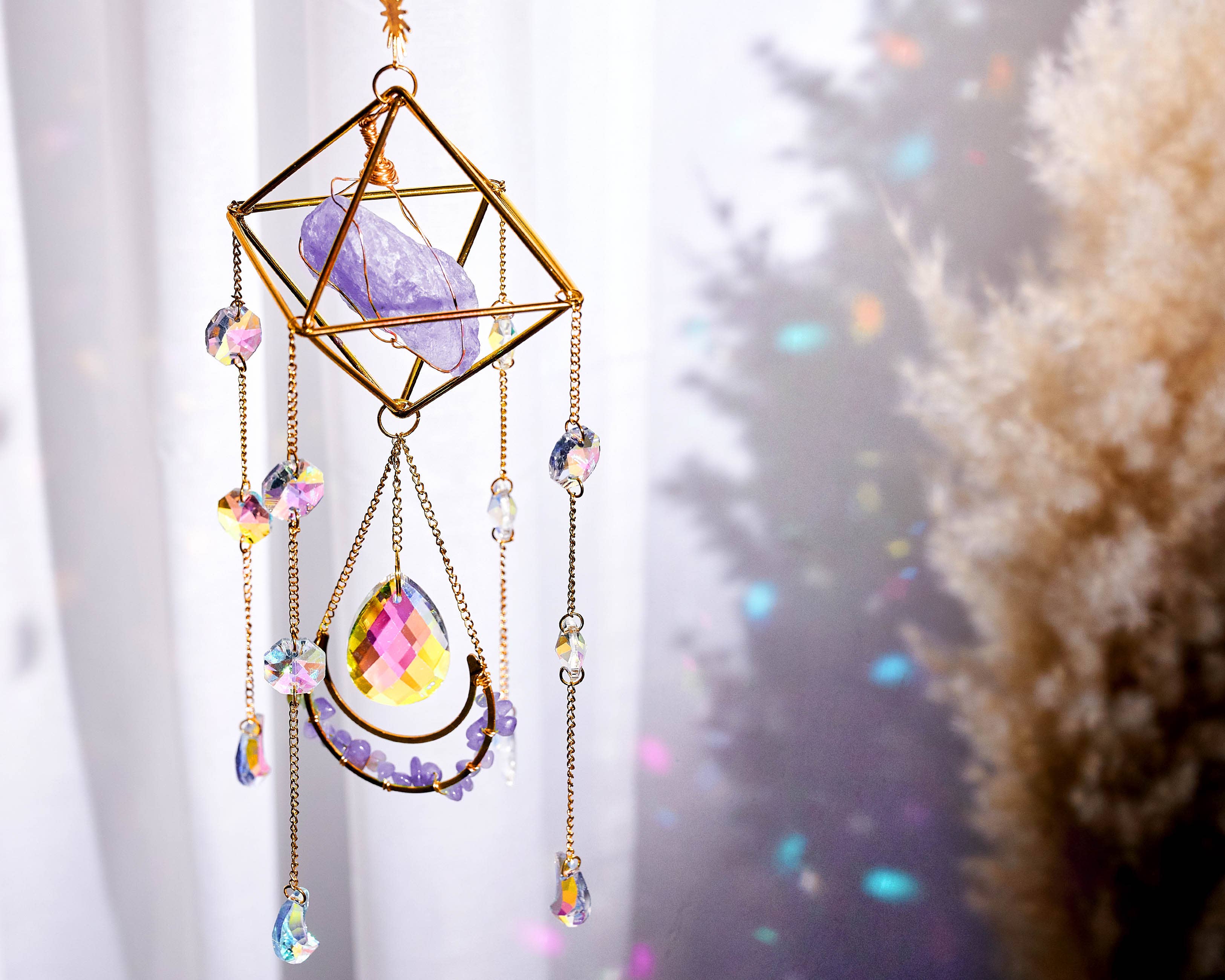 Crystal Sun Catcher: Rose Quartz