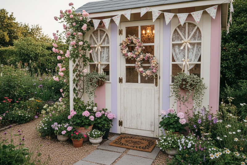 shed with feminine decorations