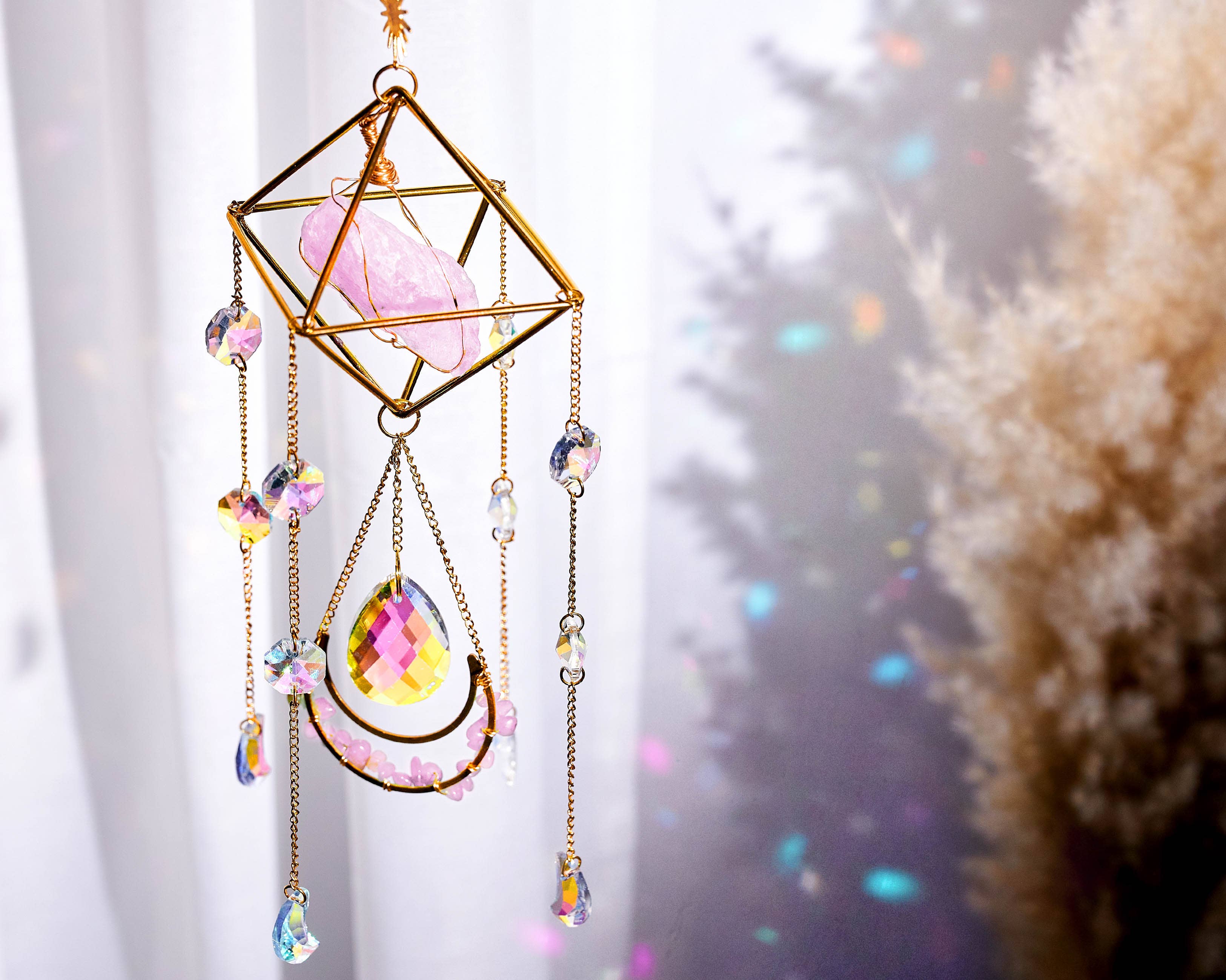 Crystal Sun Catcher: Rose Quartz