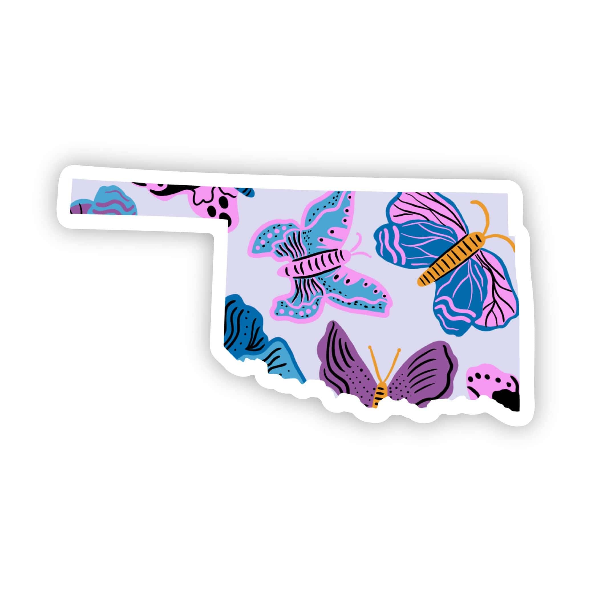 Oklahoma Sticker - Moth & Butterfly