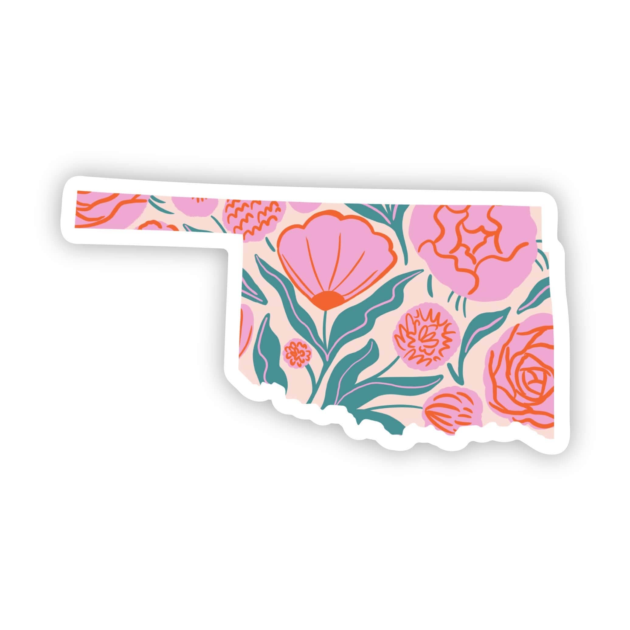 Oklahoma Sticker - Elegant Floral